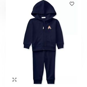 Ralph Lauren Teddy Bear Hoodie and Pants Set Size 3 months